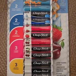 ChapStick Variety Pack Lip Balm - Strawberry, Cherry, Vanilla & Original